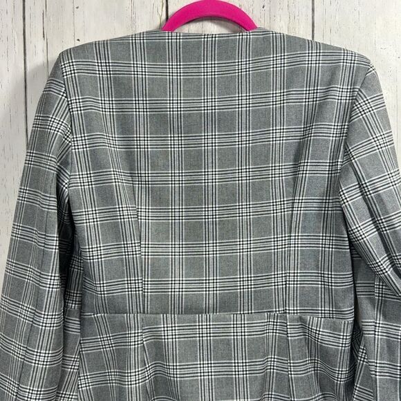 ZARA Plaid Blazer Dress Bloggers Favorite Preppy Chic Mini Dress Academia Office - Picture 13 of 14